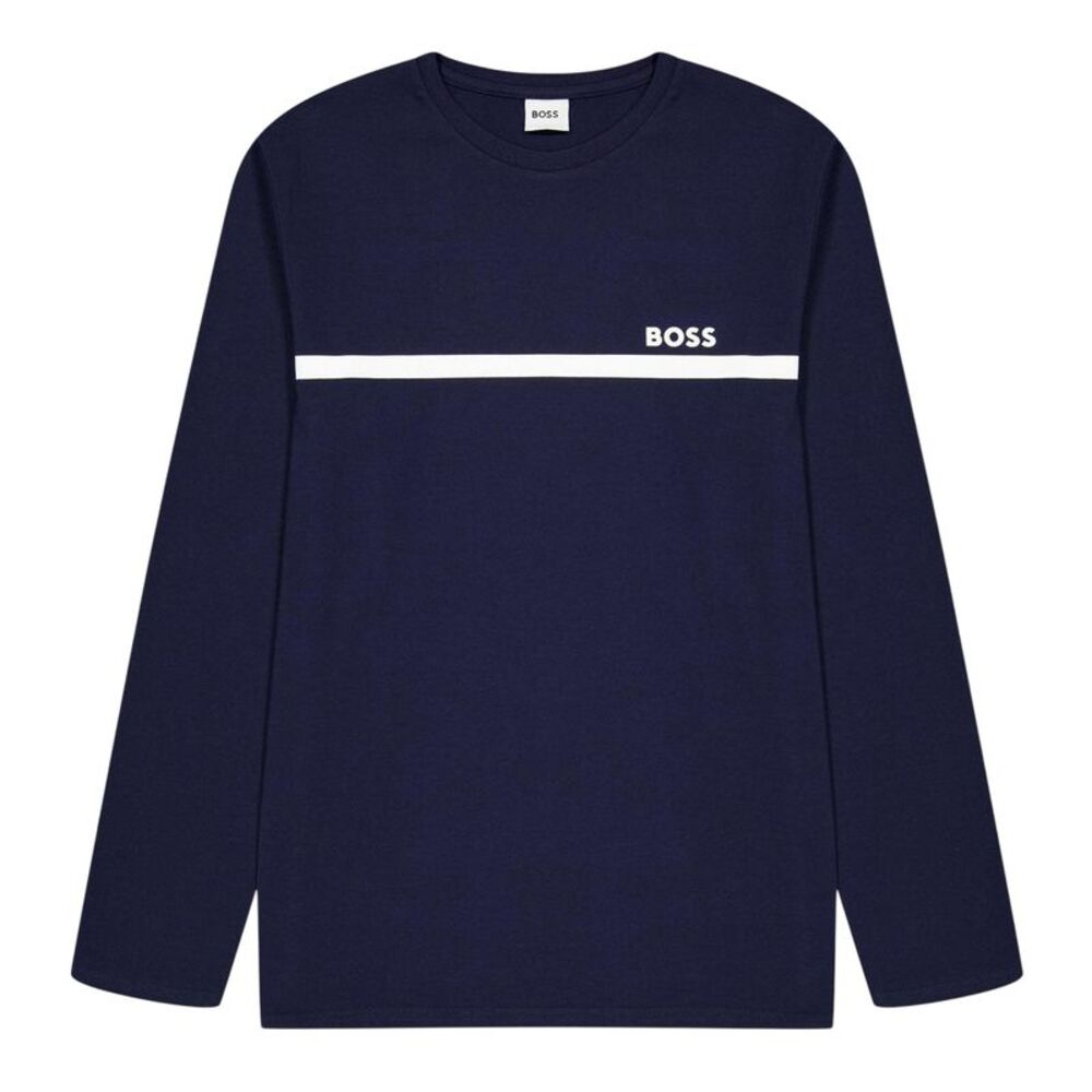 Boss Childrens/Kids Logo Long-Sleeved T-Shirt / Navy